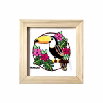 تابلوی گلدوزی طرح گل و پرنده 26 در 26