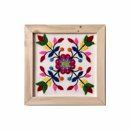 تابلوی گلدوزی طرح گل ساده 31 در 31